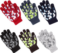 6 Pack Toddler Knitted Gloves (4-10 Years )