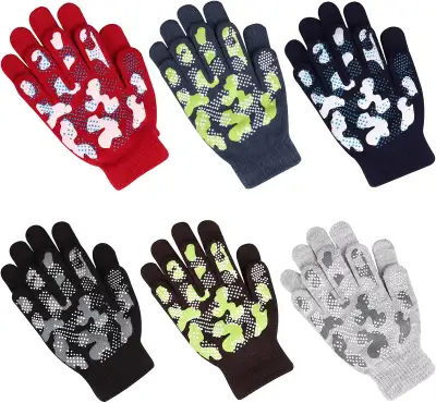 6 Pack Toddler Knitted Gloves (4-10 Years ), View more