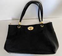 Brand New - Large Black and Gold Leather Purse - Bag