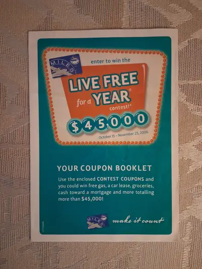 Vintage 2006 Air Miles "Live Free for a Year" Coupon Booklet, View more