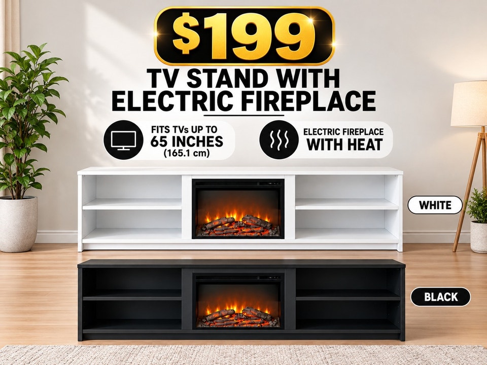 TV stand with an electric fireplace. | TV Tables & Entertainment Units ...