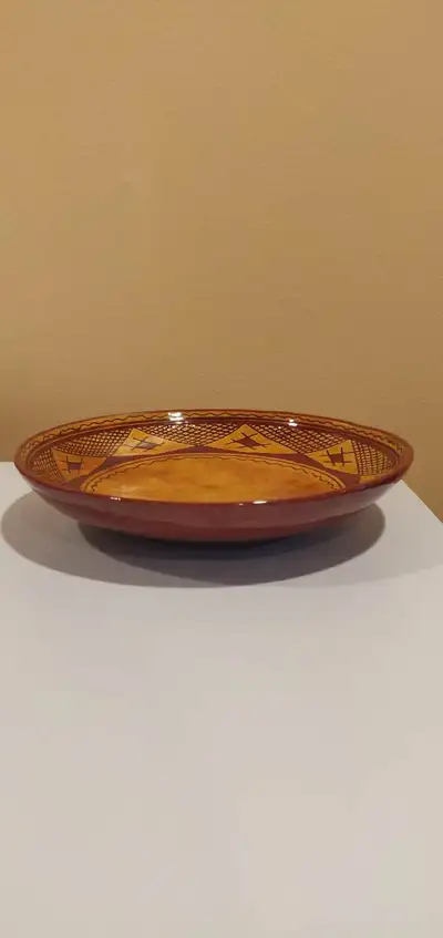 Vintage Treimane Ste Agathe Pottery Glazed Ceramic 7.75" Platter, View more