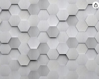 Two OhPopsi Metal 3D Hexagons Wall Mural Wallpaper