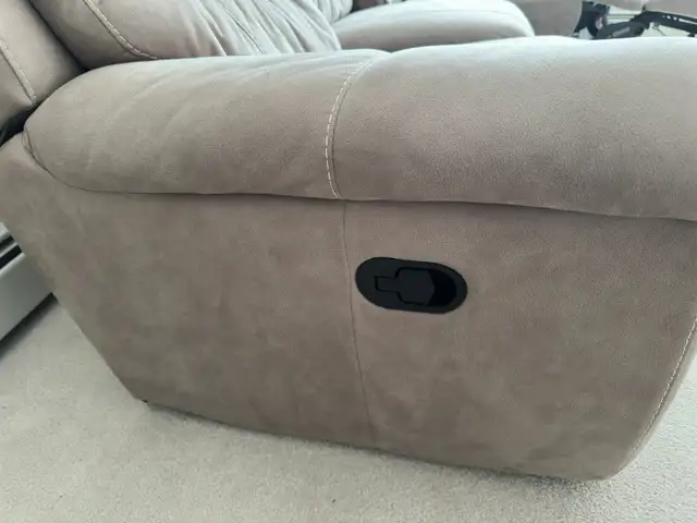 Manual Reclining Sofa Couch - Micro Suede, Non Smoking Home in Couches & Futons in Calgary - Image 6