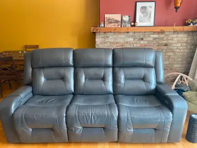 Ryker 82.5" Faux Leather Power Reclining Sofa with Storage Arms, View more