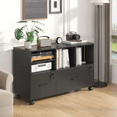 2 Drawer Wood Lateral File Cabinet with Lock, View more