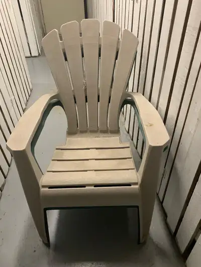 2 Patio Chairs Beige Plastic Outdoor Chairs, View more