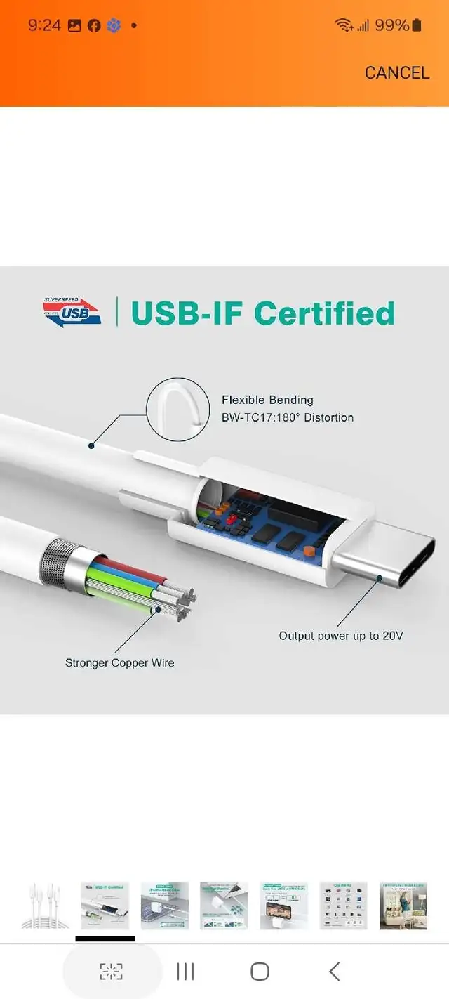 2 Pack 10FT or 6 FT 60W USB C to C Cable for iPad Pro, Air 6 5 4 in General Electronics in Markham / York Region - Image 4