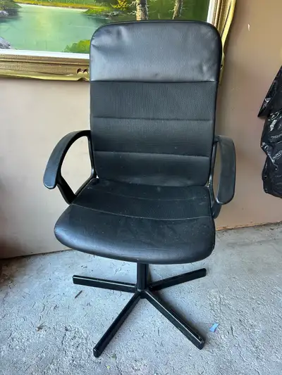Black Leather Office Chair – Modern Swivel Chair, View more