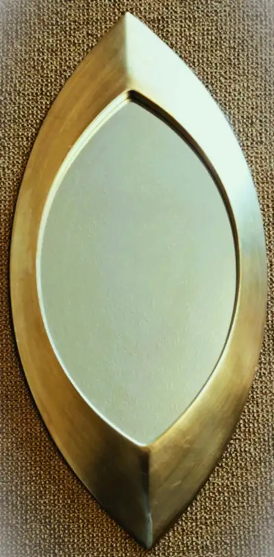 OVAL GOLD TONE MIRROR WITH VERTICAL/HORIZONTAL HANG OPTIONS, View more