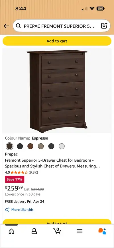 Dresser with 5 chest, View more
