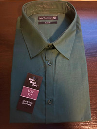 Olive Green Cedar Wood State Dress Shirt BRAND NEW