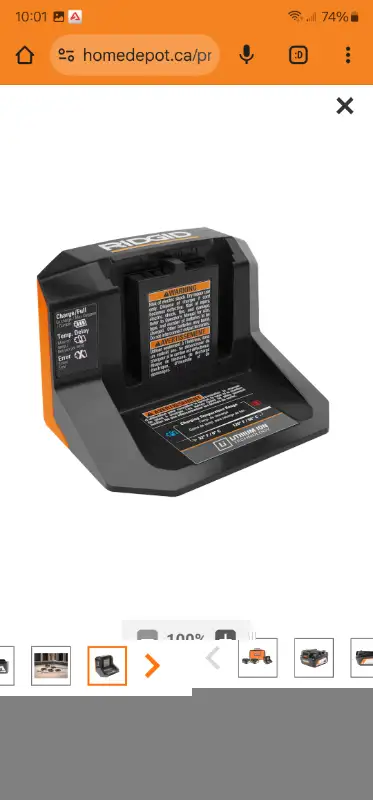 2 RIDGID 18V Lithium-Ion 4.0 Ah Batteries  W Charger & Bag Kit in Power Tools in Windsor Region - Image 7