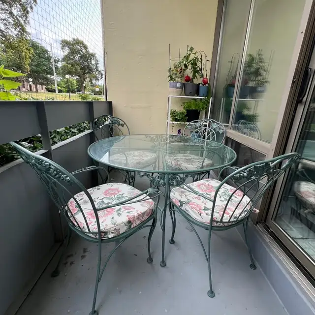 5-Piece Grape & Vine Wrought Iron Patio Dining Set