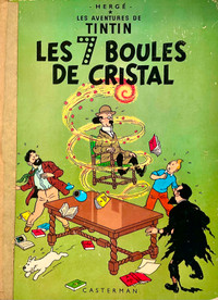 Vintage 1965 Les Aventures de Tintin "Les sept boules de cristal