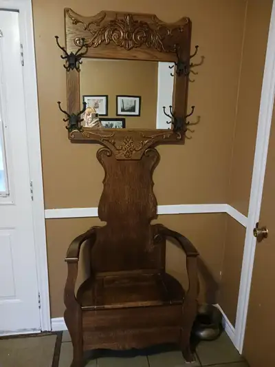 **Moving sale* * Antique chair with mirror, View more