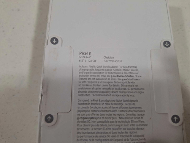 Google Pixel 8 128GB - Obsidian smart phone in Cell Phones in Barrie