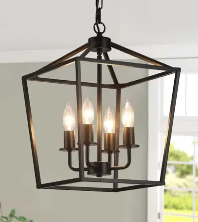 AMZASA UL Listed Black Industrial 4 Light ceiling light(NEW), View more