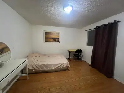 Elegant master bedroom with attached bathroom and a huge walk - in closet. Available for rent immedi...