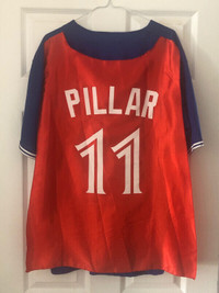Kevin Pillar Blue Jays Replica Jersey With Superman Cape Size XL