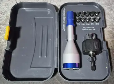 MASTERCRAFT MAXIMUM DRIVER BIT KIT – DRILL BITS + KEYLESS CHUCK – CASE – $5 HANDY ALL-IN-ONE BIT SET...