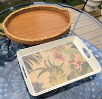 Vintage & Contemporary Wicker Trays - $ 5 to $ 20