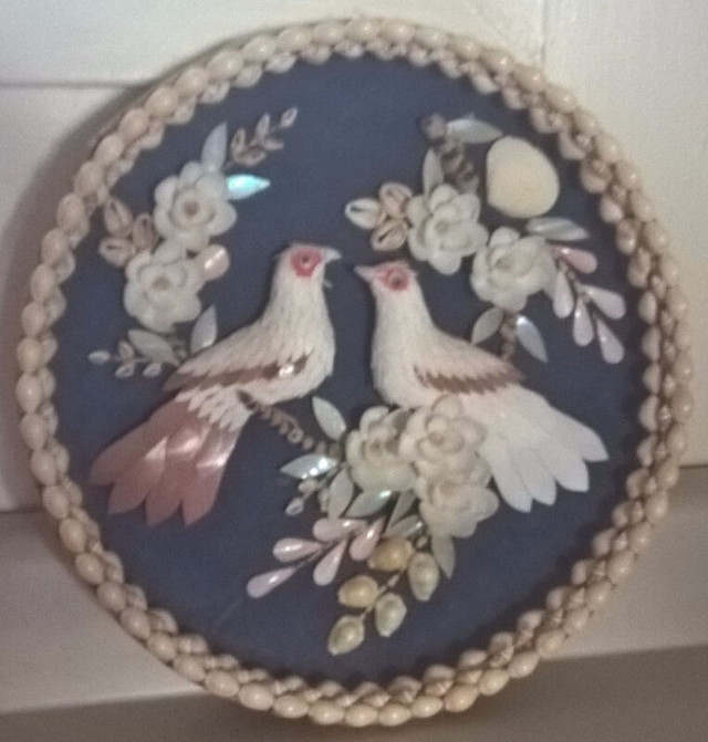 Seashell Wall Hanging Art Picture of Birds and Flowers in Arts & Collectibles in Oshawa / Durham Region - Image 2