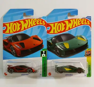 Lotus Evija 2 Colour Variations: Red - 2022 Hot Wheels Green Speed 3/10 Green - 2022 Hot Wheels Exot...
