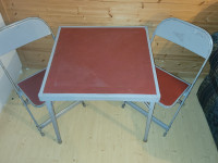 Vintage metal kids card table.