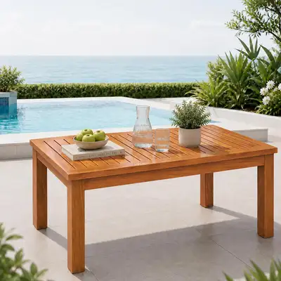 Outdoor Teak Coffee Table, Wooden Patio Coffee Table, View more