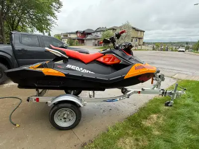 2019 Seadoo spark trixx 1 owner low hours 43 come with triton trailer with mountable spare tire Sead...