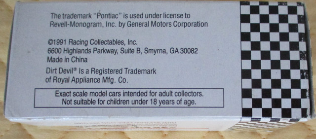 1991 Revell #36 Dirt Devil Pontiac Kenny Wallace Limited Edition in Arts & Collectibles in City of Toronto - Image 3