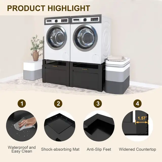 Veikous® Laundry Pedestal Stand - Black NEW IN BOX in Washers & Dryers in Oakville / Halton Region - Image 8
