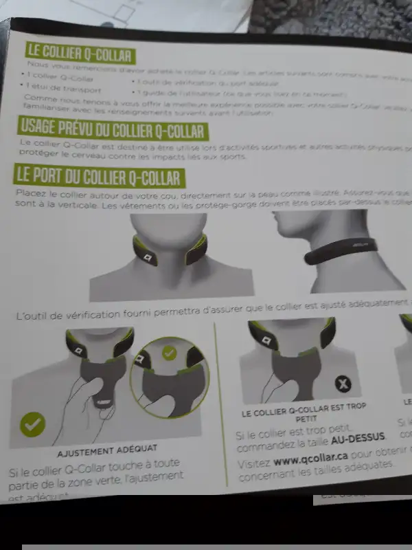 Q COLLAR QUI AIDE À PRÉVENIR LES COMMOTIONS CÉRÉBRALES in Lawnmowers & Leaf Blowers in Granby - Image 3