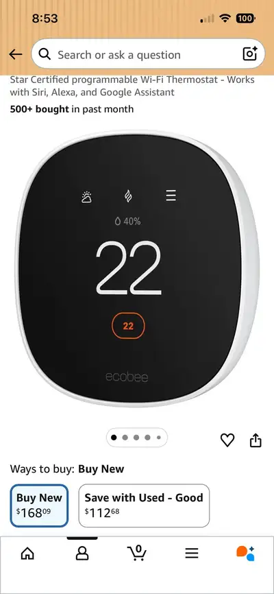 ecobee thermostat, View more