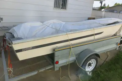 12FT Glascon boat-14ft boat trailer-no vin. New rims and tires, View more