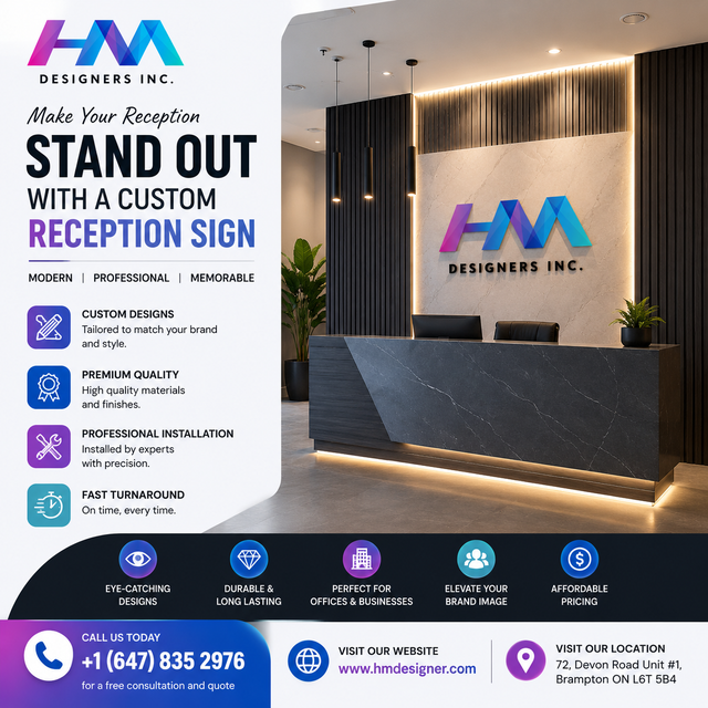 Custom Reception Signs | 3D Office Logo Signs | Acrylic & Metal