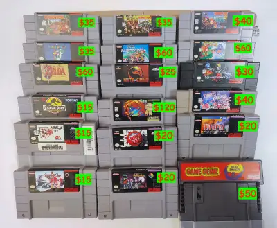 Mario Kart World 1 2 3 Yoshi's Island Donkey Kong Country Legend of Zelda a Link To the Past Metroid...