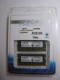 Crucial 4gb kit of 2gb X 2 DDR3L-1333mhz  for Macbooks