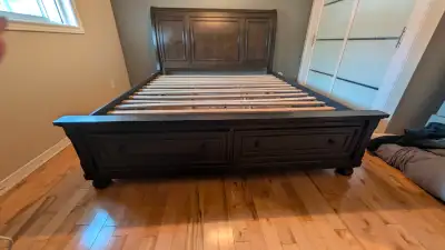 King bed frame with storage., View more