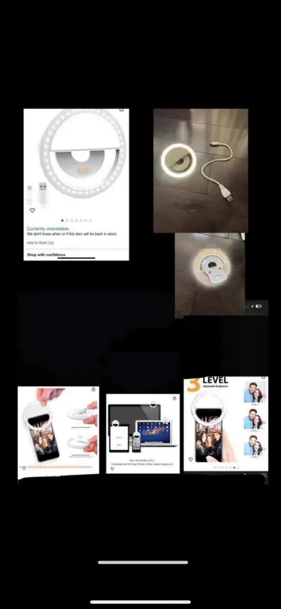 Clip on Selfie Ring Light for iPhone & Android [Rechargeable Battery] with LED Light for Smart Phone...