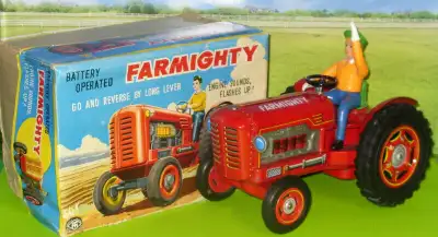 Super Rareté 1960...Modèle T.M.(Modern Toys)...Nomura...De ma collection...Gros tracteur de ferme "F...
