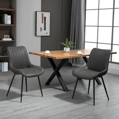 PU Upholstered Kitchen Chairs with Metal Legs for Dining Room, L, View more