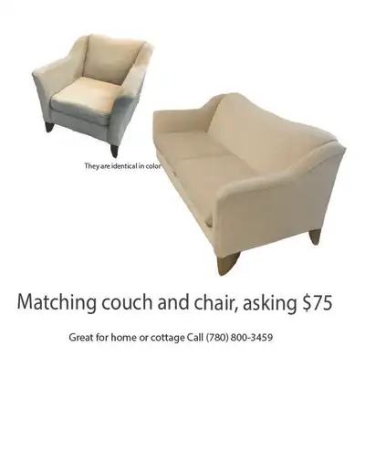 Couch and chair, View more
