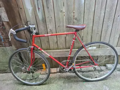 Raleigh road bike with 24" frame, 12 speed, and kick stand., View more