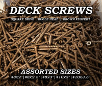 Deck Screws - Square Drive, Bugle Head,  Brown Ruspert