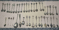 40 Collector Spoons - Silverplated, Pewter