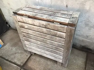 When open with 2 sides 53-in W x 26-in D x 29-in H Each wing 22.5-in W Middle table when folded 8 in...