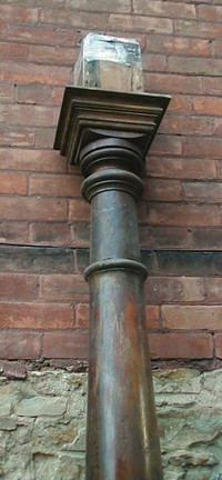 post - antique newel post, solid cherry, 9 feet tall
