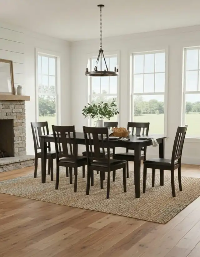 Dark Wood Dining Table Set with 6 Chairs in Dining Tables & Sets in Mississauga / Peel Region - Image 2